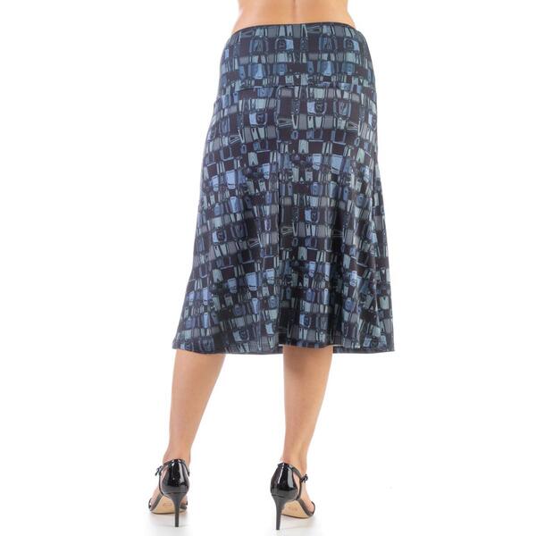 Womens 24/7 Comfort Apparel Abstract Knee Length Skirt