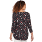 Plus Size Emaline Key Items 3/4 Sleeve Boat Neck Hearts Tee - image 2