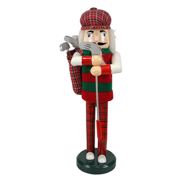 Northlight Seasonal 14in. Christmas Golfer with Club Nutcracker - image 