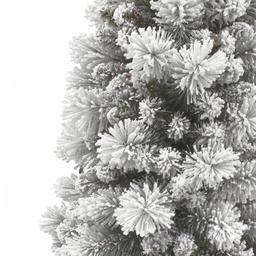 Puleo International 7.5ft. Red Pre-Lit Flocked Christmas Tree