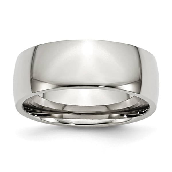 Mens Gentlemen's Classics&#40;tm&#41; Stainless Steel 8mm Wedding Band - image 