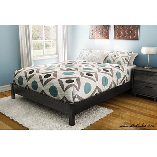 South Shore Step One Queen Platform Bed - Grey Oak