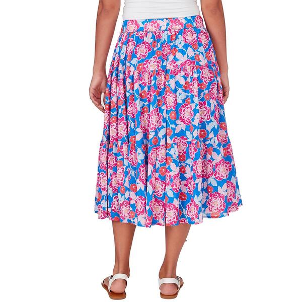 Petite Ruby Rd. Bright Blooms Garden Yoryu Floral Skirt