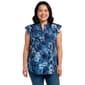 Plus Size Cocomo Flutter Cap Sleeve Ruffle Neck Floral Blouse - image 1