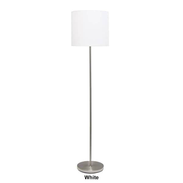 Simple Designs Brushed Nickel Drum Shade Floor Lamp - image 