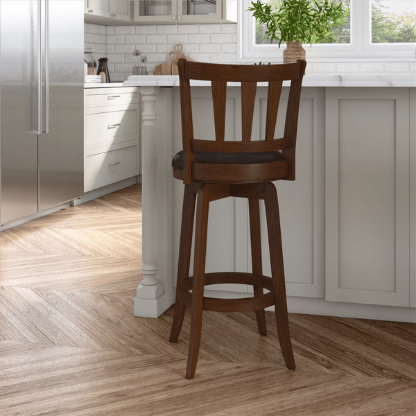 HH2 Home Presque Isle Cherry Wood Bar Height Swivel Stool