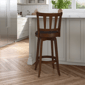 HH2 Home Presque Isle Cherry Wood Bar Height Swivel Stool - image 7
