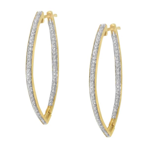 Haus of Brilliance 10kt. Yellow Gold Diamond Hoop Earrings