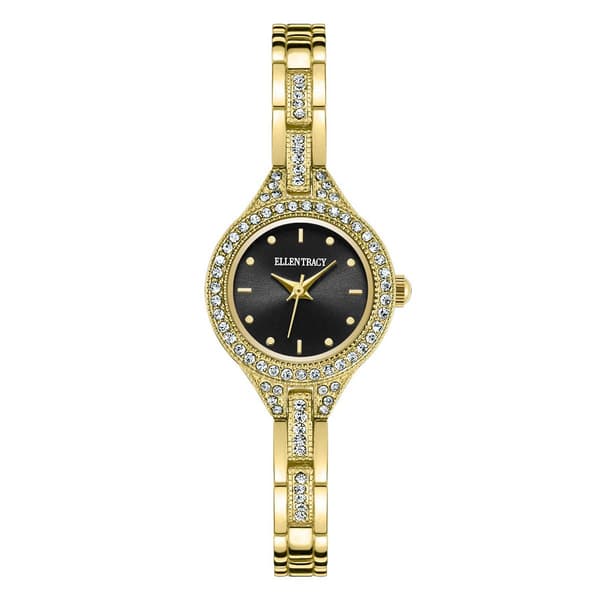 Womens Ellen Tracy Milgrain Mini Bracelet Watch - ET5459GD - image 