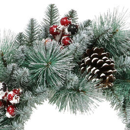Puleo International 24in. Glitter Needle Christmas Wreath