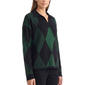 Womens Jones New York Long Sleeve Argyle Polo Sweater - image 3