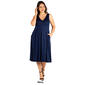 Plus Size 24/7 Comfort Apparel Solid Fit & Flare Pocket Dress - image 5