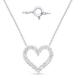 Nova Star(R) Sterling Silver Lab  Grown Diamond Open Heart Pendant