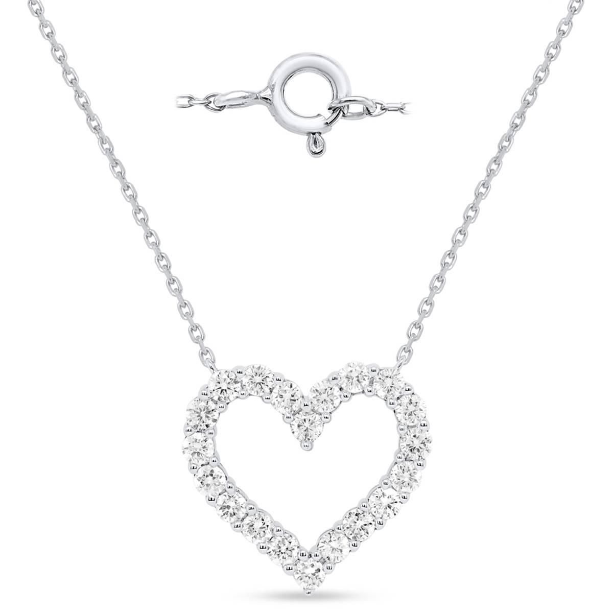 Nova Star(R) Sterling Silver Lab  Grown Diamond Open Heart Pendant