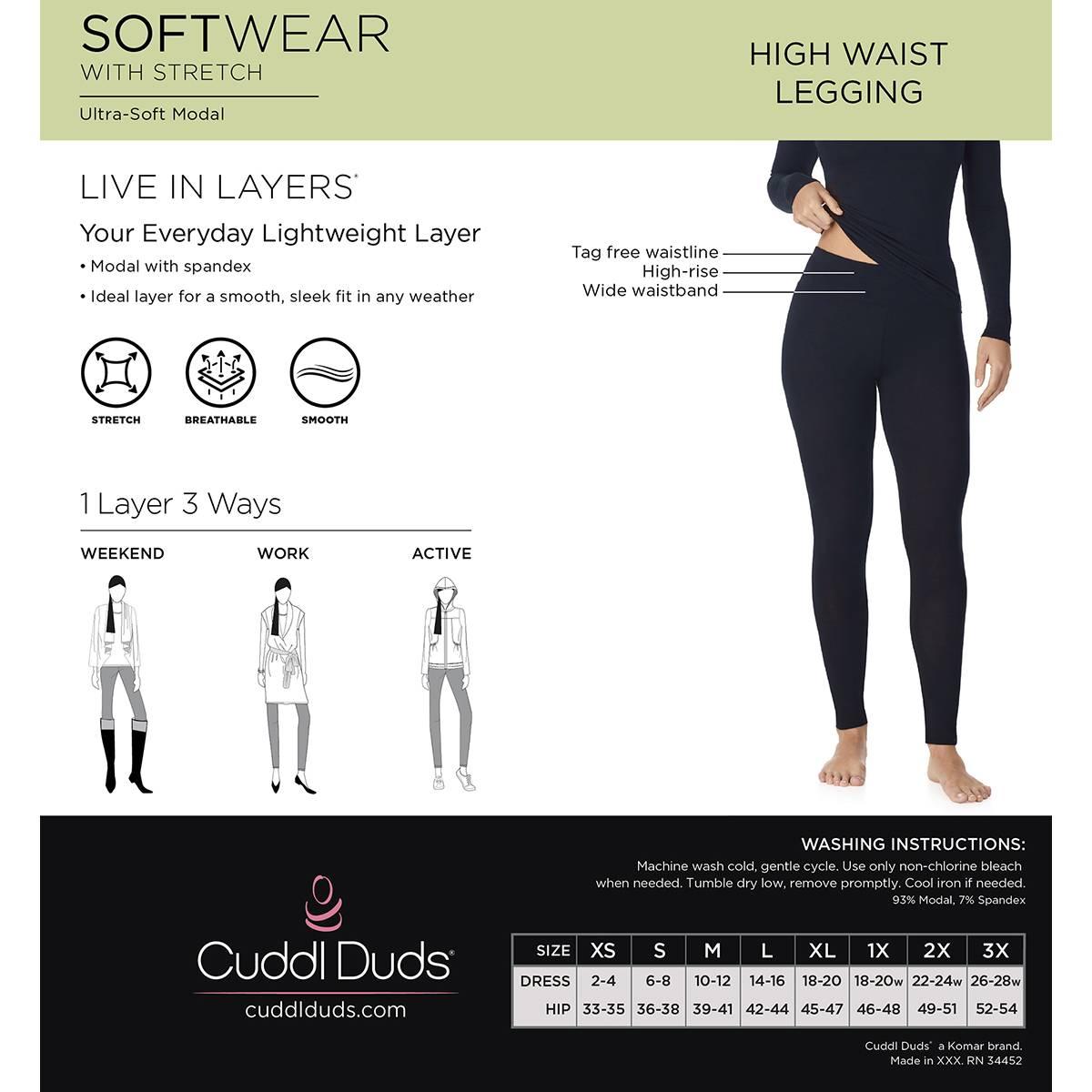 Womens Cuddl Duds® Softwear Stretch Leggings