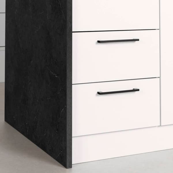 South Shore Myro Faux Black Stone Kitchen Island