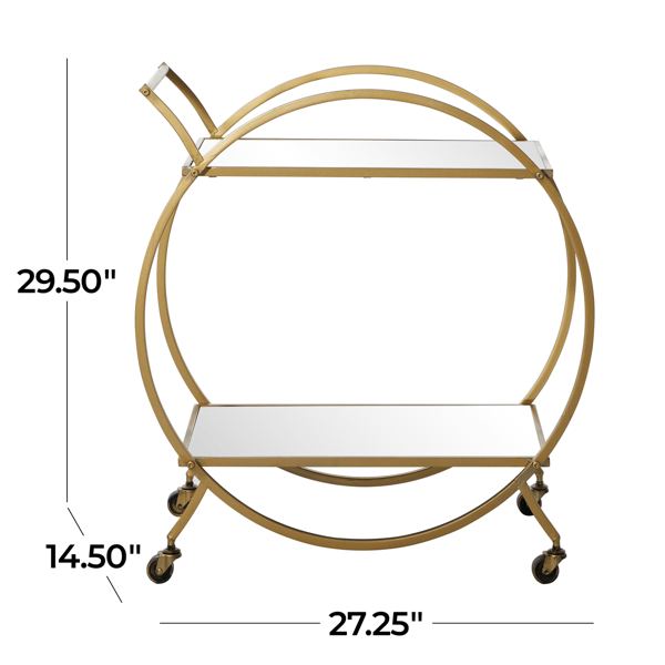 9th & Pike® Contemporary Gold Metal Bar Cart