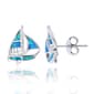 Gemstone Classics&#40;tm&#41; Created Opal Ship Stud Earrings - image 1