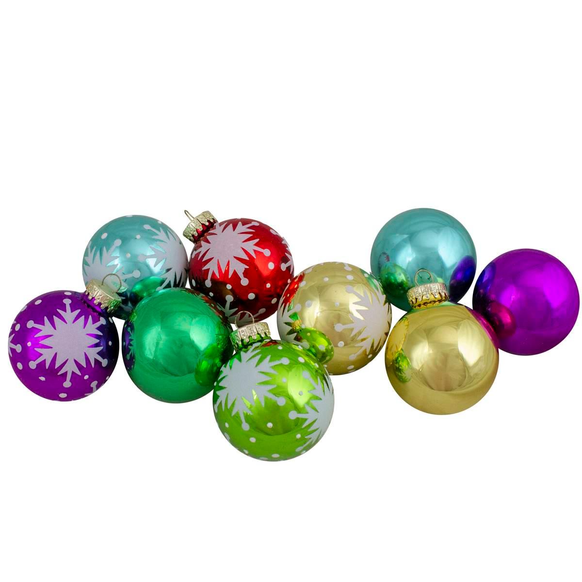 Northlight Seasonal 57mm Christmas Ball Ornaments - Set of 9