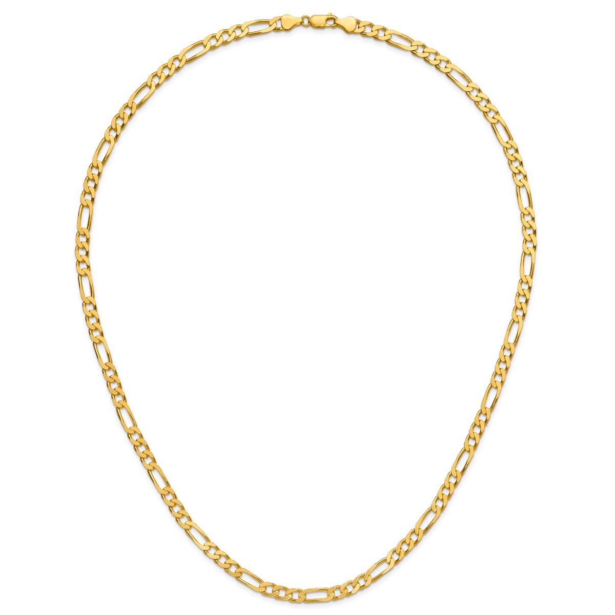Gold Plated over Sterling Silver Square Figaro Chain Necklace
