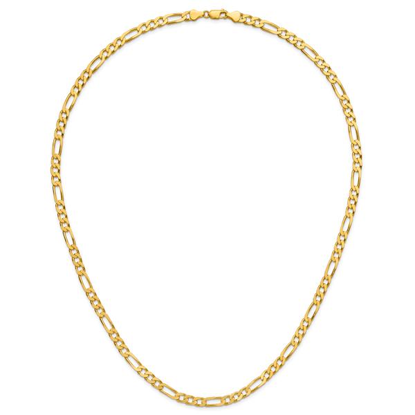 Gold Plated over Sterling Silver Square Figaro Chain Necklace