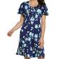 Plus Size Sami & Jo Flutter Sleeve Tie Neck Floral A-Line Dress - image 3