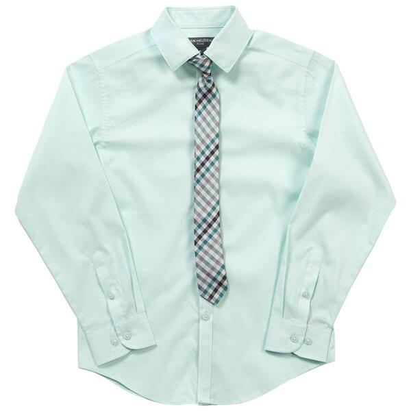 Boys (8-20) Van Heusen(R) Long Sleeve Shirt &amp; Tie Set - Blue Glass - image 