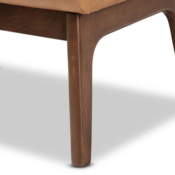 Baxton Studio Bianca Tan Faux Leather Effect Ottoman