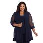 Plus Size R&amp;M Richards 3pc. Sheer Insert Beading Pantsuit Jacket - image 3