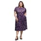Plus Size 24/7 Comfort Apparel Purple Flare Midi Pocket Dress - image 1