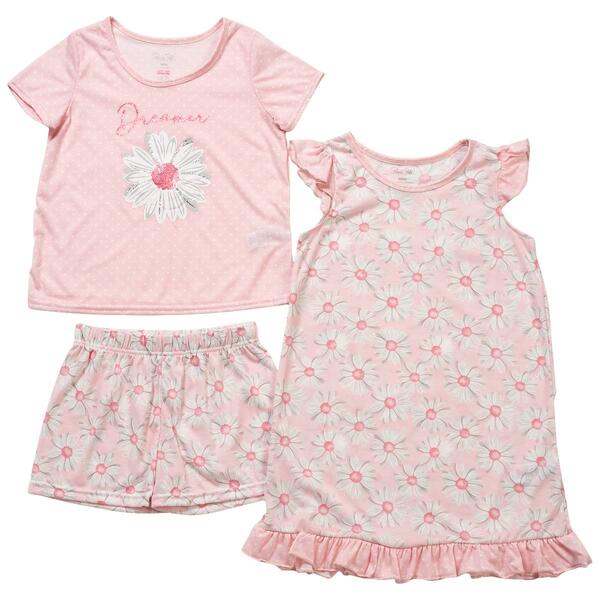 Girls &#40;7-12&#41; Rene Rofe&#40;R&#41; 3pc. Dreamer Sunflower Pajama Set - image 