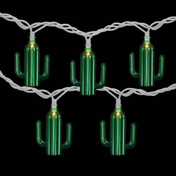 Northlight Seasonal 6ft. Green Cactus Patio Light Set