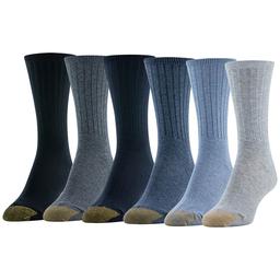 Womens Gold Toe(R) 6pk. Extended Ribbed Crew Socks