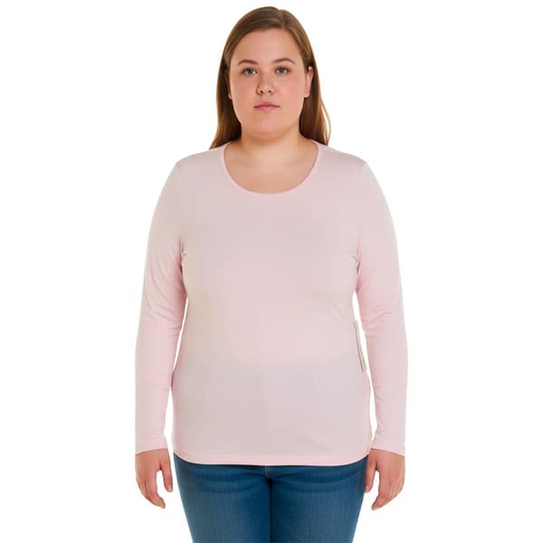 Juniors Plus 7th & Hudson Long Sleeve Double Layer V-Neck Tee