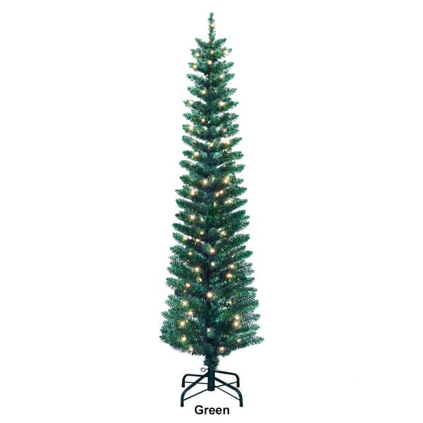 Puleo International 6ft. Pre-Lit Tinsel Artificial Christmas Tree