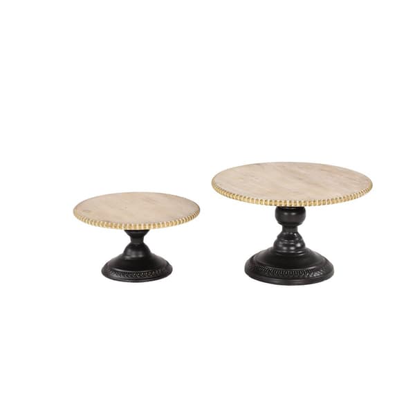 9th &amp; Pike(R) Natural Wood Beaded Trim Trays - Set of 2 - image 