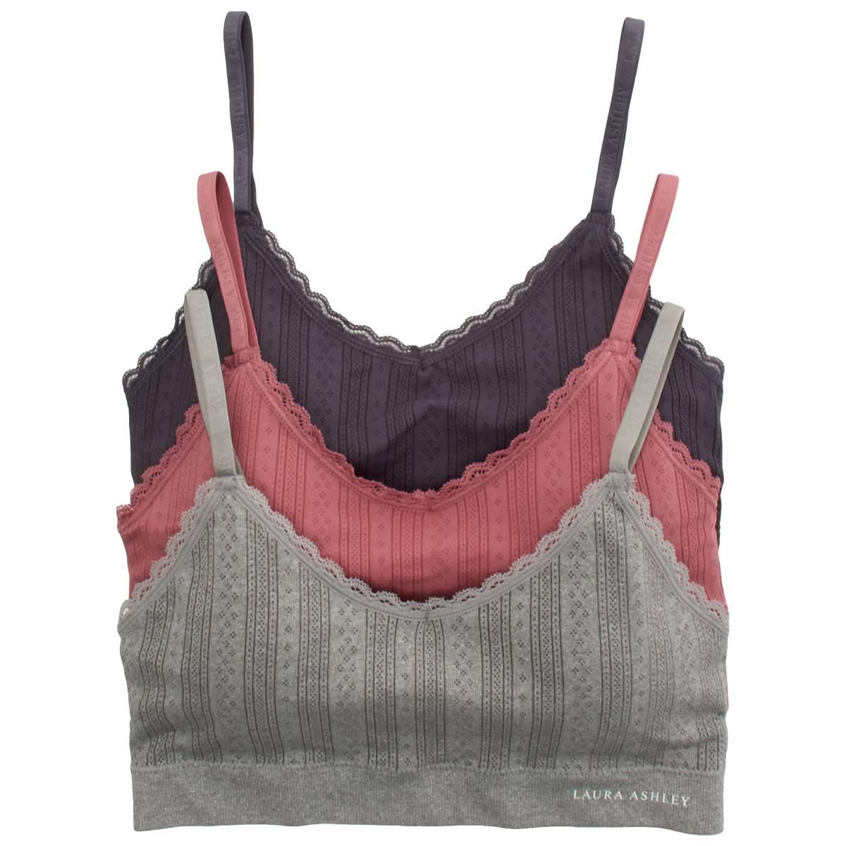 Womens Laura Ashley® 3pk. Lace Debossed Logo Bras - LS5606-3PKJ