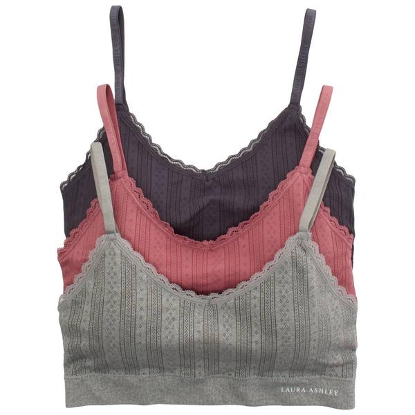 Womens Laura Ashley® 3pk. Lace Debossed Logo Bras - LS5606-3PKJ
