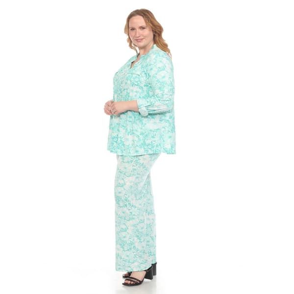 Plus Size White Mark 2pc. Floral Print Tunic and Pant Set