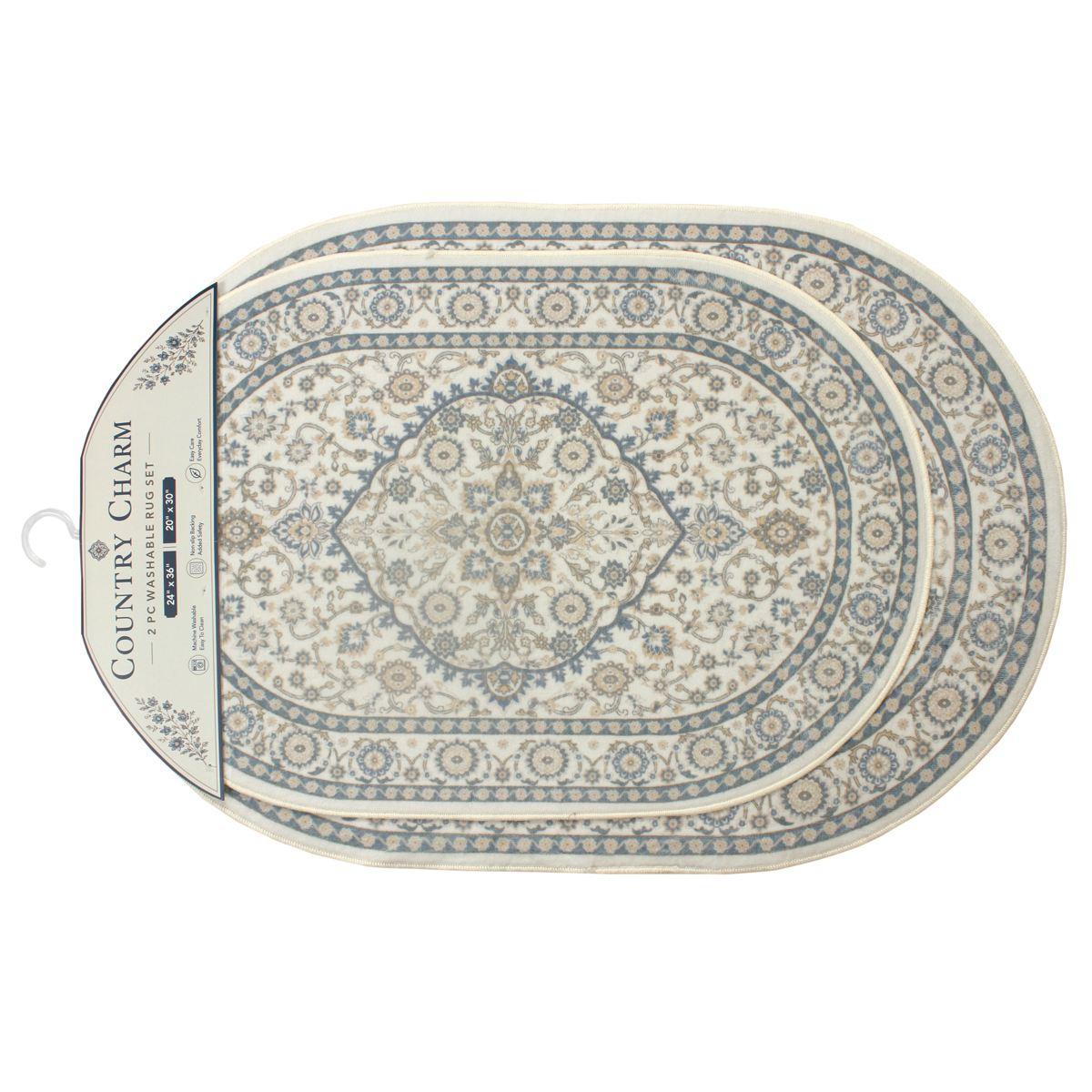 Crown Collection Medallion Oval Rug Set