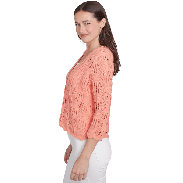Womens Skye''s The Limit Spring Romance Pointelle Slub Cardigan