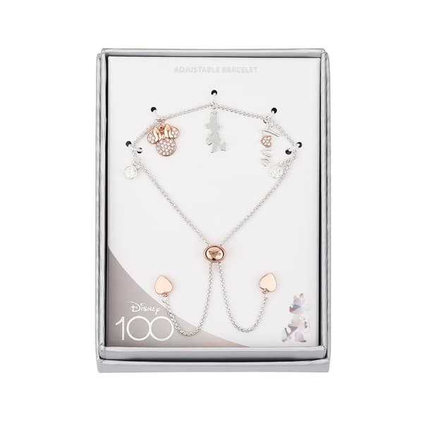 Shine Minnie Mouse Love Cubic Zirconia Bezel Bolo Bracelet