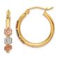 Womens Gold Classics&#40;tm&#41; 14k Tri-Color Flower Hoop Earrings - image 1