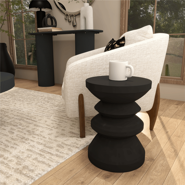 9th & Pike® Modern Black Metal Accent Table