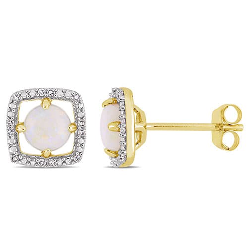 Gemstone Classics™ 10kt. Yellow Gold & Opal Stud Earrings