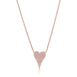 Diamond Classics(tm) 14kt. Rose Gold Diamond Heart Necklace