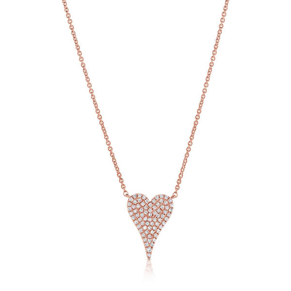 Diamond Classics(tm) 14kt. Rose Gold Diamond Heart Necklace - image 
