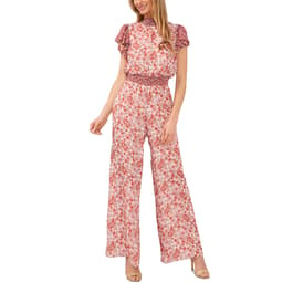 Womens Cece Flutter Sleeve Twin Floral Chiffon Jumpsuit