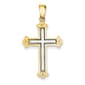 Unisex Gold Classics(tm) 14kt. Two Tone Cross Frame Pendant - image 1