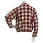 Juniors Pink Rose Sherpa Snap Front Mock Neck Jacket- Brown - image 3